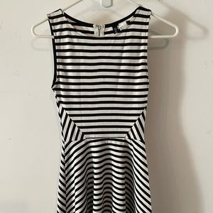 Black and white striped dress